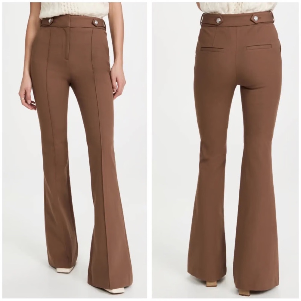 Veronica Beard Elsbury Flare Pants Cocoa Brown – Size 2